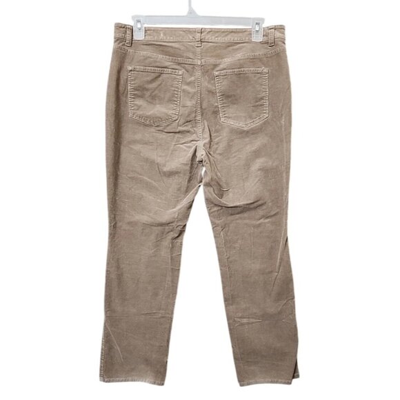 NWT Talbots Women's 16P Flawless High-Waist Straight-Leg Pants Corduroy tan Brow - Picture 2 of 11